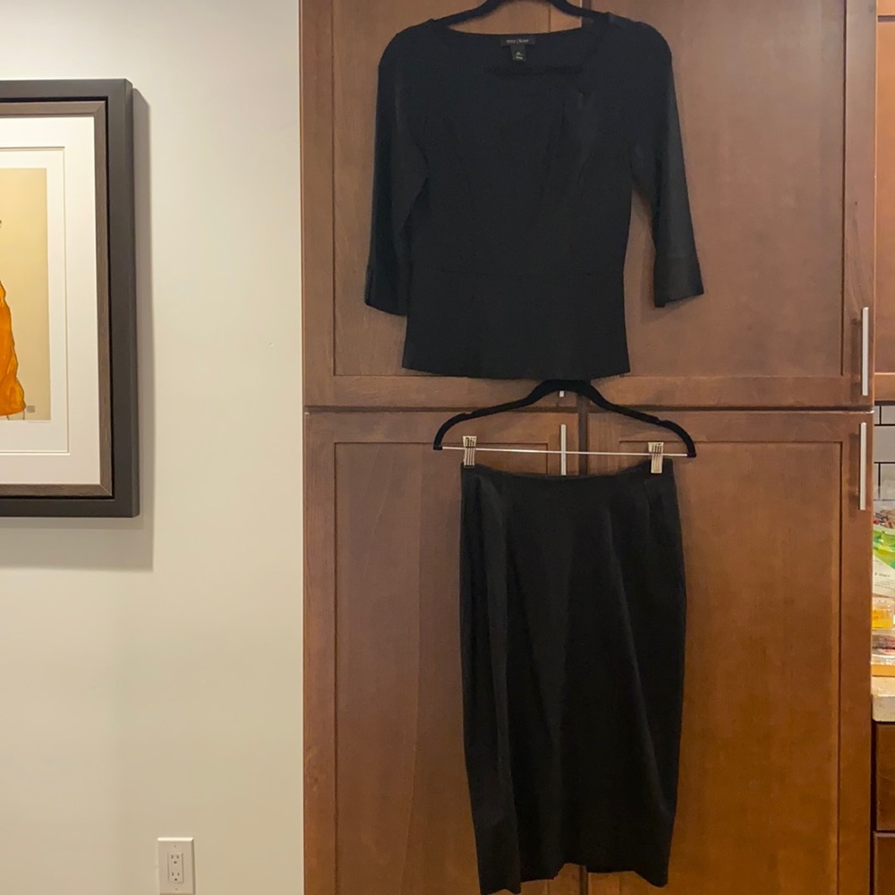 Black top and skirt matching set